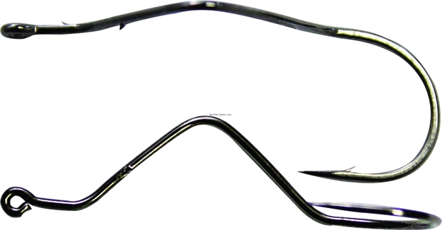 Picture of Mustad Ultrapoint Super Death Slow Death Soft Plastic Hook, Size 1, Needle Point, Aberdeen, Black Nickel, 25 Per Pack