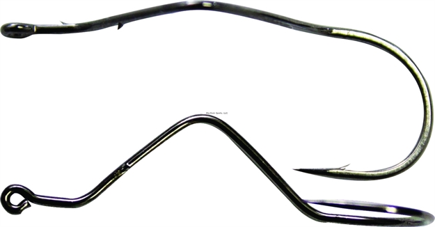 Picture of Mustad Ultrapoint Super Death Slow Death Soft Plastic Hook, Size 2/0, Needle Point, Aberdeen, Black Nickel, 10 Per Pack