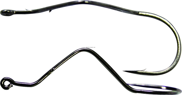 Picture of Mustad Ultrapoint Super Death Slow Death Soft Plastic Hook, Size 4, Needle Point, Aberdeen, Black Nickel, 10 Per Pack