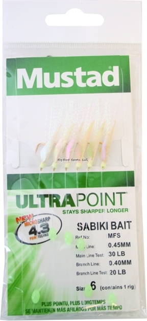 Picture of Mustad Ultrapoint Tri-Color Sabiki Bait Rig 6 Mfs-6-1