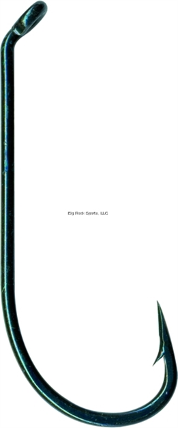 Picture of Mustad Virginia Hook, Size 4, Slightly Curved/Hollow Point, Down Eye, Blue, 100 Per Pack