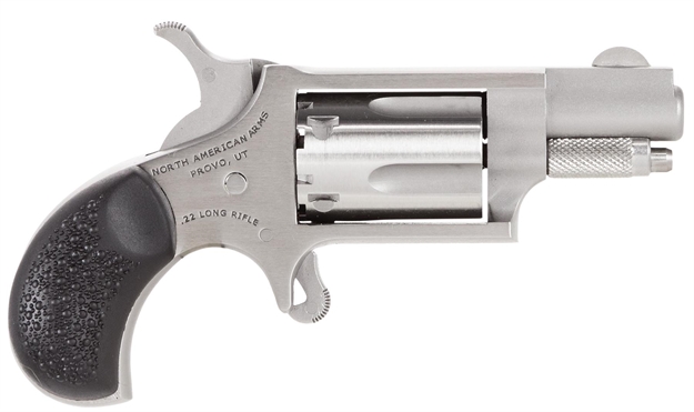 Picture of  North American Arms 22Lrgrchs Mini-Revolver Carry Combo 22 LR 5 RD 1.13" Barrel, Stainless Steel Barrel/Cylinder/Frame, Black Rubber Grip, Includes Exclusive Holster Package 744253001833