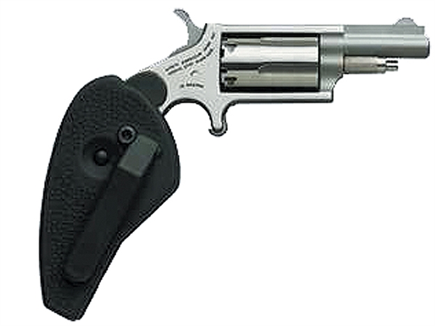 Picture of North American Arms 22Mchg Mini-Revolver  22 Lr/22 Wmr 5 Shot 1.63" Stainless Steel Barrel, Frame & Cylinder, Black Synthetic Holster Grip, Exposed Hammer NAA-22MC-HG