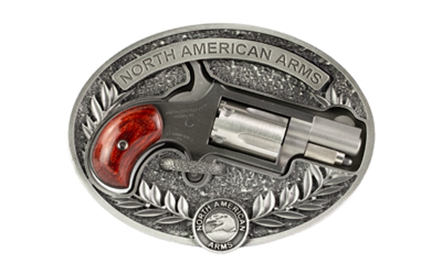 Picture of North American Arms Mini Revolver, 22 Lr, 1-1/8" Bbl, Stainless, With Oval Enclosed Belt Buckle, 5-Rnd 22LRBBO 744253002854