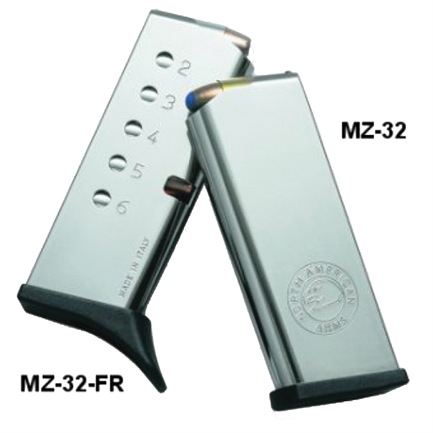 Picture of Naa Mz32fr Naa Guardian 32 Acp/25 Naa W/Finger Rest 6 RD Stainless Finish
