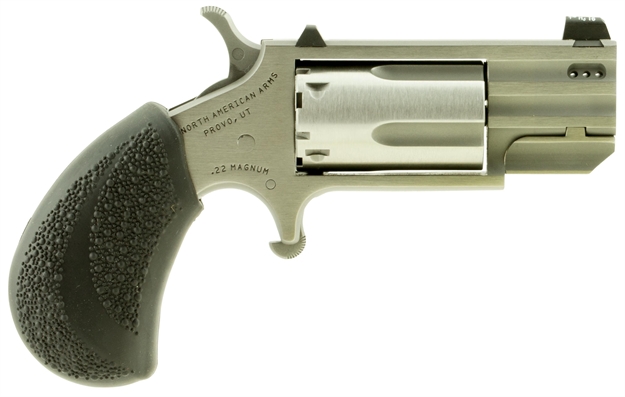 Picture of  North American Arms Pugtp Pug  22 Wmr 5 Shot 1" Stainless Steel Ported Barrel, Stainless Steel Frame, Stainless Cylinder, Black Polymer Grip, Exposed Hammer 744253002649