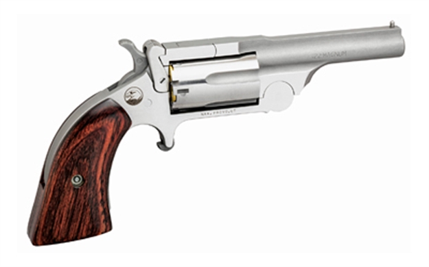 Picture of North American Arms 22Mr250 Ranger II  22 Wmr 5 Shot 2.50" Stainless Steel Barrel, Stainless Steel Frame, Stainless Cylinder, Wood Boot Grip, Exposed Hammer NAA-22M-R250