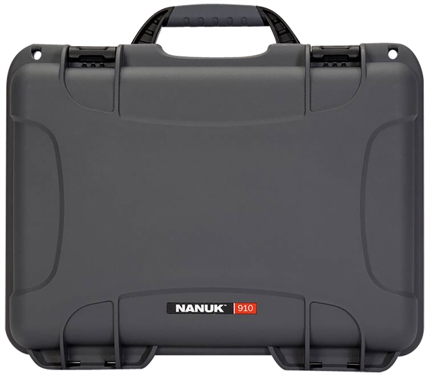 Picture of Nanuk 910Glock7 910 Glock Compatible 2 UP Pistol Case Graphite Resin W/ Closed-Cell Foam Padding 13.20" L X 9.20" W X 4.10" H Interior Dimensions 910-GLOCK7