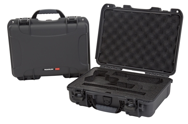Picture of Nanuk 910Clasg7 910 Classic 2 UP Pistol Case Graphite Polymer W/ Latches & Closed-Cell Foam Padding 13.20" L X 9.20" W X 4.10" H Interior Dimensions 910-CLASG7 666365020680