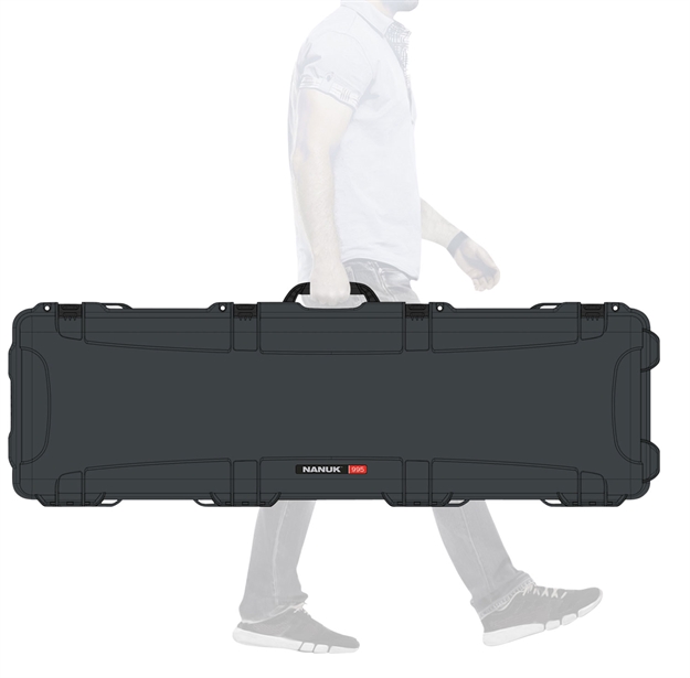 Picture of Nanuk 9951007 995  Waterproof Graphite Resin  With Foam Padding & Lockable Latches For Rifles 52" L X 14.50" W X 6" H Interior Dimensions 995-1007 666365023872