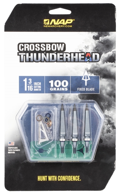 Picture of New Archery Products Broadhead Thunderhead Xbow 3-Blade 100Gr 1 3/16" Cut 5Pk 60-694