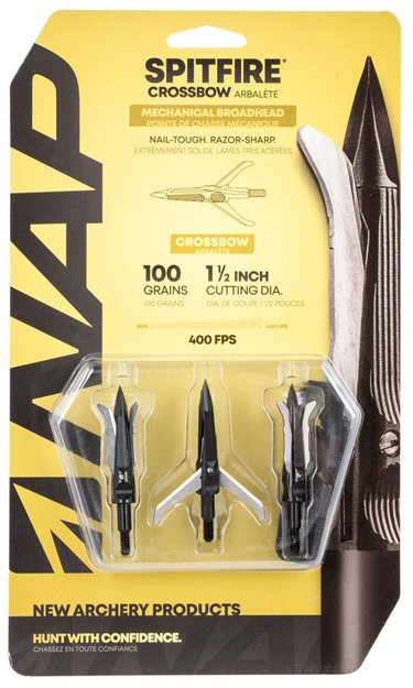 Picture of New Archery Products Broadhead Spitfire Xbow 3-Blade 100Gr 1.5" Cut 3Pk 60-696