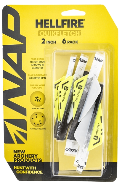 Picture of Nap Quikfletch 2In Hellfire  -6 Pack White/Yellow/Yellow