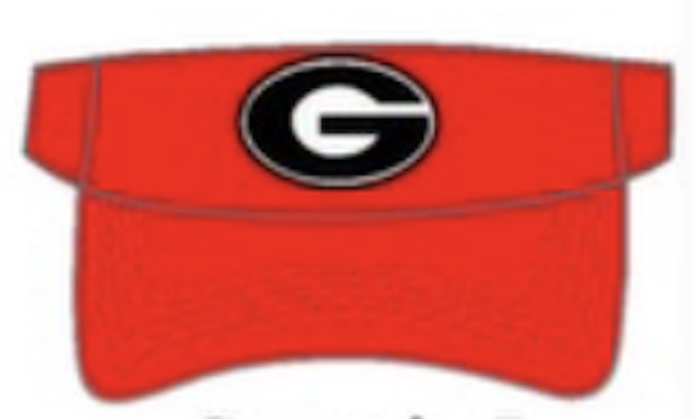 Picture of National Cap & Sportswear Champ Solid Visor Georgia Red