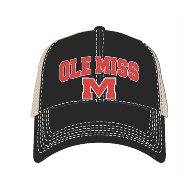 Picture of National Cap & Sportswear Falcon Tan Mesh Back Ole Miss ?1901-OM