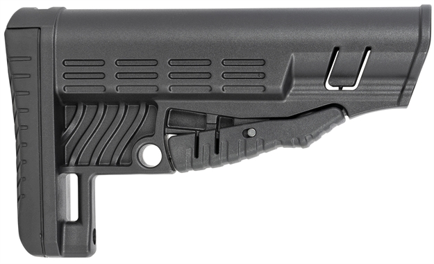 Picture of  Ncstar Dlg-086 Classic Commercial Stock Black Polymer Adjustable Stock With Metal QD Bases & Rubber Butt Pad For Commercial Spec Buffer Tubes (Tube Not Included) 848754013965
