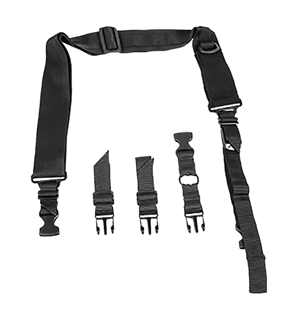 Picture of  Ncstar Aars2pb Vism Sling Black Nylon Strap W/Elastic Shock-Cord 55"-72" Oal Adjustable Bungee 814108016524