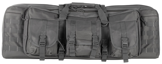 Picture of Ncstar Cvdc2946u42 Vism Double Carbine Case Urban Gray Pvc Nylon W/ Foam Padding Lockable Zippers Pockets & Molle Webbing CVDC2946U-42 848754001146