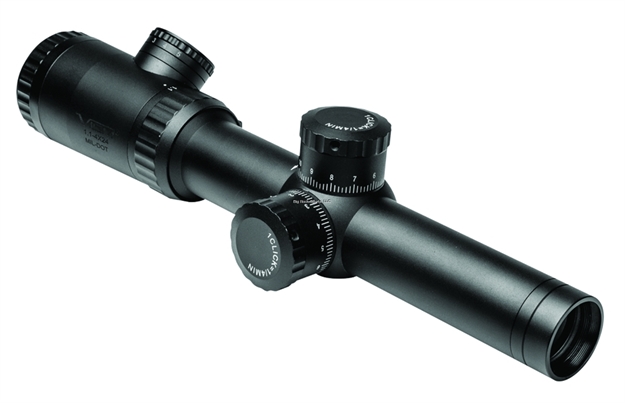 Picture of NC Star Evolution Riflescope, 1.1-4X24mm, Small Dot + Plex, Black, 30Mm Tube, Fixed