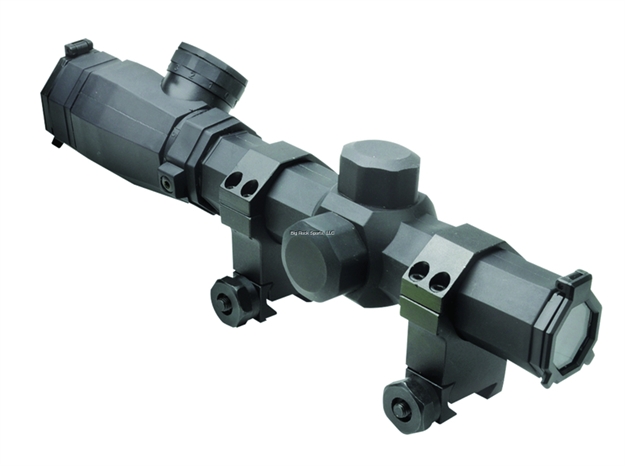 Picture of NC Star Octagon Scope Riflescope, 1.1-4X20mm, Mil-Dot, Black, 1" Tube