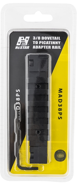 Picture of  Ncstar Mad38ps 3/8 Dovetail TO Picatinny Adapter  Black Anodized