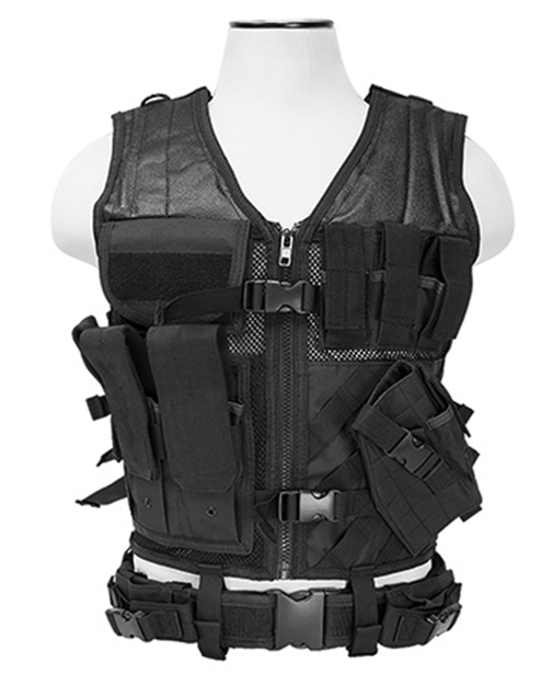 Picture of  Ncstar Ctvl2916b Tactical  Vest Xl-Xxl Black Pvc/Mesh Webbing