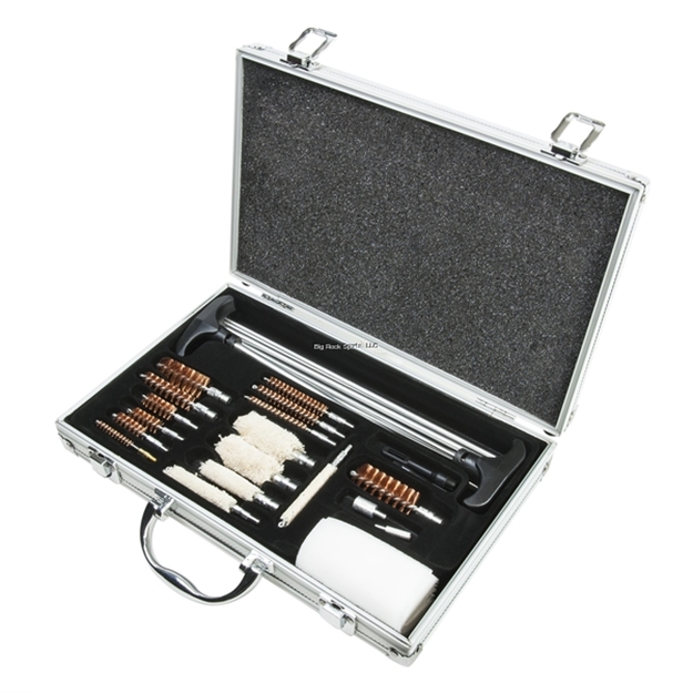 Picture of NC Star Universal Gun Cleaning Kit With/Aluminum Carry Case. Multiple Caliber Bore Brushes For Majority Caliber Rifles. TUGCKA