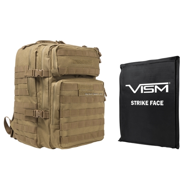 Picture of NC Star Vism Assault Backpack With 11"X14" Level Iiia Soft Ballistic Panel/ Tan