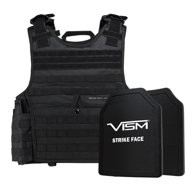 Picture of NC Star Vism Expert Plate Carrier Vest (2Xl+) With 11"X14" Level Iii+ Shooters Cut 2X Hard Ballistic Plates/Xl/Black