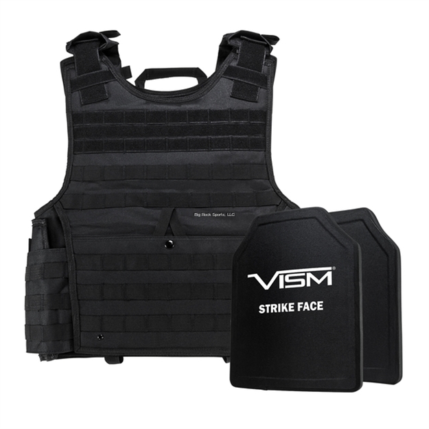 Picture of NC Star Vism Expert Plate Carrier Vest (2Xl+) With 10"X12' Level Iii+ PE Shooters Cut 2X Hard Ballistic Plates/Xl/Black