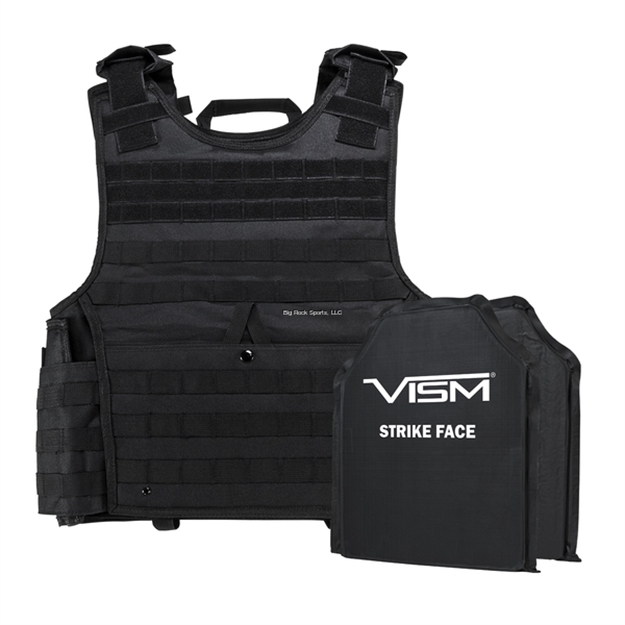 Picture of NC Star Vism Expert Plate Carrier Vest 2Xl+ With 10"X12' Level Iiia Shooters Cut 2X Soft Ballistic Panels XL Blk