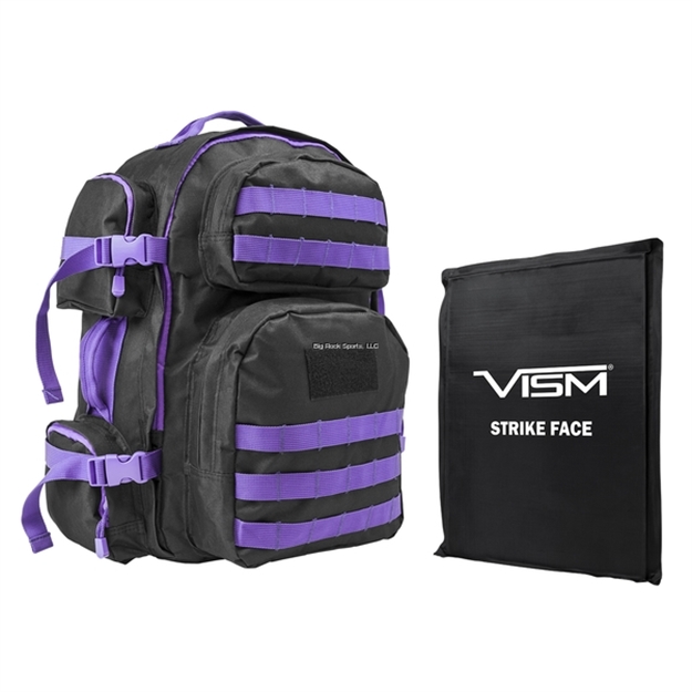 Picture of NC Star Vism Tactical Backpack With 10"X12" Level Iiia Soft Ballistic Panel/ Black With Purple Trim