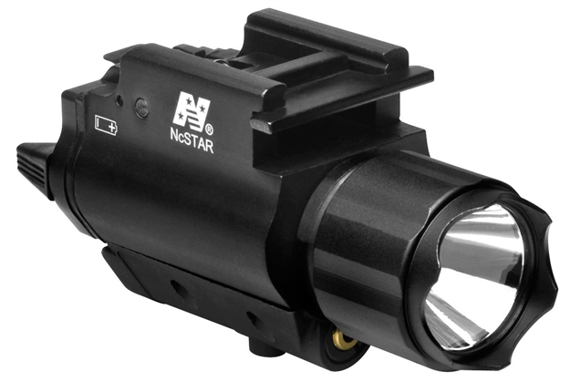 Picture of NC Star Laser Sight/Flashlight, Blk, Switch Activation, Red Laser, Fits Pistol & Rifle AQPFLS