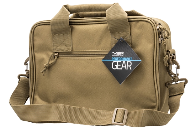 Picture of  Ncstar Cpdx2971t Vism Double Pistol Range Bag W/ Mag Pouches Loop Fasteners Zippers Padding & Tan Finish