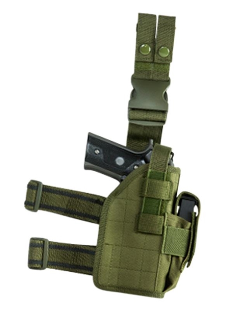 Picture of  Ncstar Cvdlhol2954g Drop Leg  Leg Green Pvc Fabric Leg Fits Full Size Semi-Auto Fits Compact Semi-Auto Right Hand