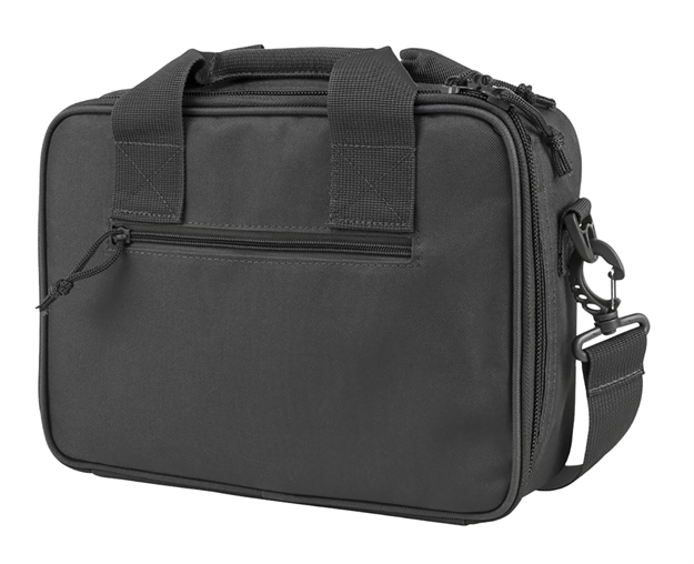 Picture of  Ncstar Cpdx2971u Vism Double Pistol Range Bag W/Mag Pouches Heavy Duty Lockable Zippers For Compliance Padded Carry Handles Adjustable Shoulder Strap Urban Gray 848754003980