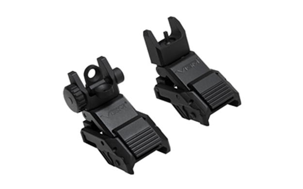 Picture of  Ncstar Vmarflc Pro Series Flip UP Front And Rear Sights  Black Flip UP For Ar-Platform 848754008596