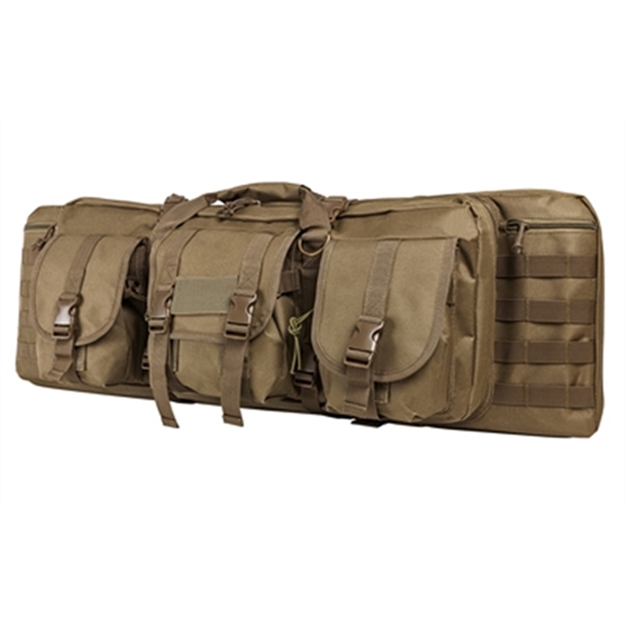 Picture of Ncstar Cvdc2946t36 Vism Double Carbine Case Tan Pvc Nylon W/ Foam Padding Lockable Zippers Pockets & Molle Webbing CVDC2946T-36 814108019327