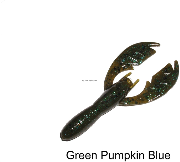 Picture of Netbait Lures Baby Paca Craw, 4", Green Pumpkin Blue, Floating, 9/Pack