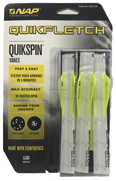 Picture of New Archery Products Quikfletch 2" Quikspin - W/Y/Y (6 Pack)