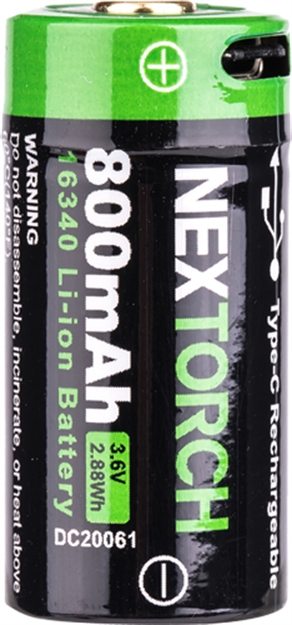 Picture of Nextorch 16340 Usb Type C Battery< DC20044
