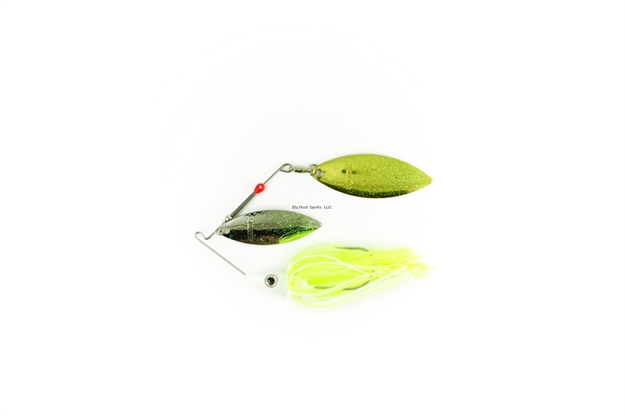 Picture of Nichols Pulsator Metal Flake Spinnerbait, 1/2 Oz, Chartreuse & White Nickel Gold