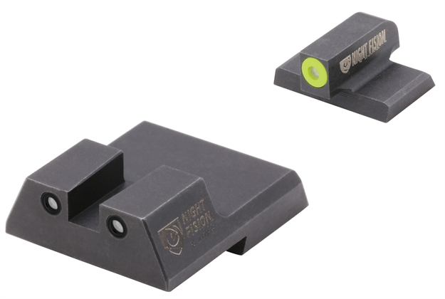 Picture of Night Fision  Night Sight Set Square 
Hk Vp9/Vp40/P30/P30sk/P30l/45/45 Tactical Green Tritium W/Yellow Outline Front Green W/Black Outline Rear Black