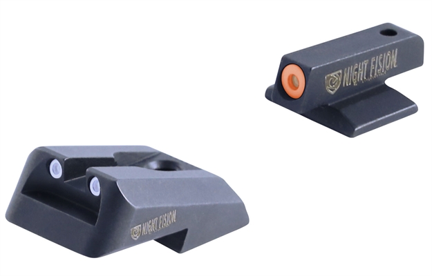 Picture of Night Fision  Night Sight Set Square 
Novak 1911 Commander/Government Green Tritium W/Orange Outline Front Green W/White Outline Rear Black