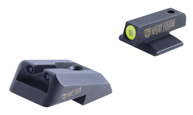 Picture of Night Fision  Night Sight Set Square 
Novak 1911 Commander/Government Green Tritium W/Yellow Outline Front Green W/Black Outline Rear Black