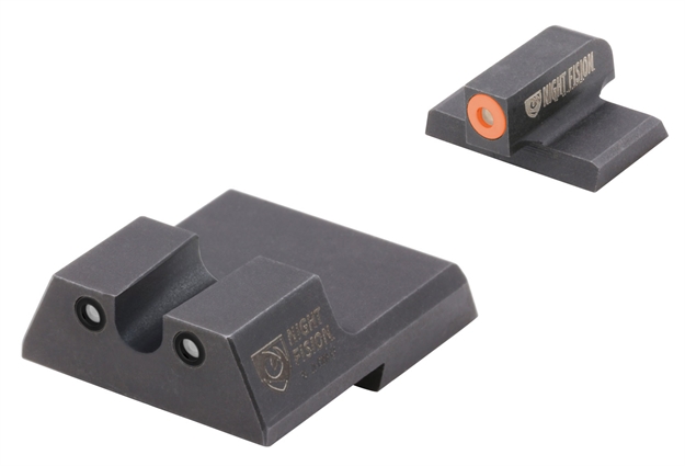 Picture of Night Fision  Night Sight Set Square Front/U-Notch Rear HK Vp9/Vp40/P30/P30sk/P30l/45/45 Tactical Green Tritium W/Orange Outline Front Green W/Black Outline Rear Black