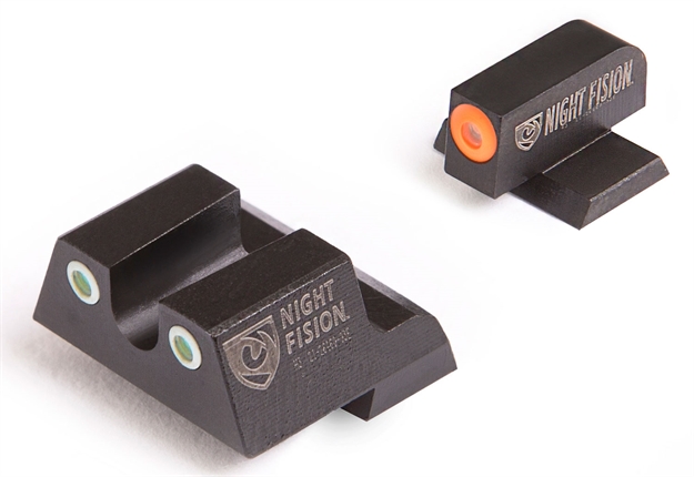 Picture of Night Fision Cnk027007ogw Perfect Dot Tritium Night Sights For Canik  Black | Green Tritium Orange Ring Front Sight Green Tritium White Ring Rear Sight CNK-027-007-OGWG