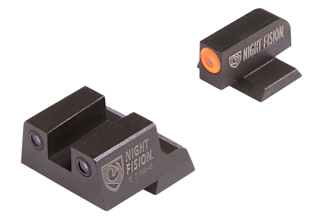 Picture of Night Fision Cnk026003ogz Night Sight Set Square Century Canik Tp9sfx/Tp9sfl Green Tritium W/Orange Outline Black