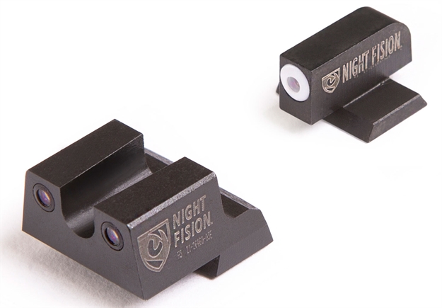 Picture of Night Fision Cnk026007ogz Night Sight Set Square Front/U-Notch Rear Century Canik Tp9sfx/Tp9sfl Green Tritium W/Orange Outline Black