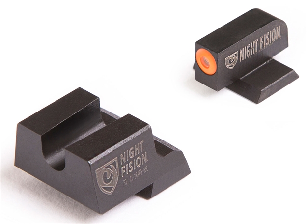 Picture of Night Fision Cnk026014ogz Night Sight Set Square Front/U-Notch Rear Century Canik Tp9sfx/Tp9sfl Green Tritium W/Orange Outline Black